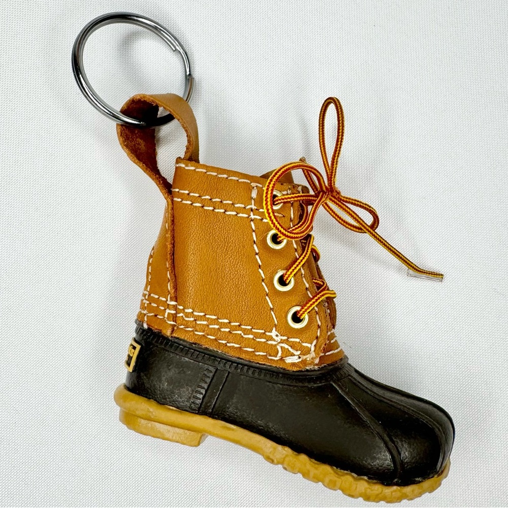 L.L. Bean Outfitters classic brown & tan bean boot keychain